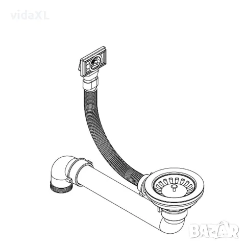 vidaXL Гранитна кухненска мивка с едно корито, бяла, снимка 6 - Мивки - 56146076