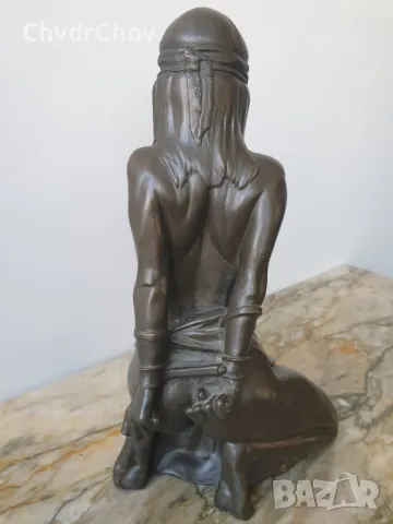 22см-2кг Boulesteix статуетка/еротика/френска бронзова скулптура/малка фигура на вързана гола жена, снимка 4 - Статуетки - 50010145