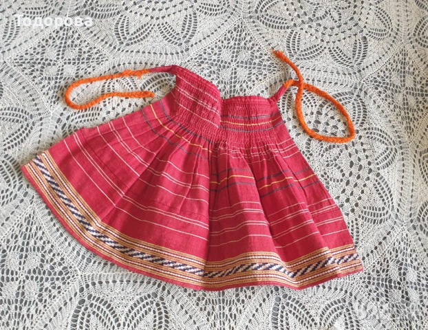 Автентични детски- кърлянка и престилка от Хърцайска носия, снимка 5 - Антикварни и старинни предмети - 53400784