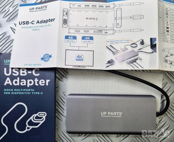  Докинг станции 14 в 1 , 8 в 1 - 4k HDMI, LAN,  Reader USB 3, снимка 2 - Други - 52192523