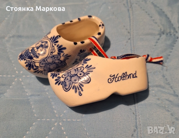 Холандски малки обувчици и чинийка Delft, снимка 5 - Декорация за дома - 52680798