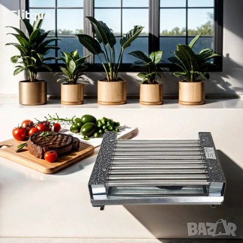 Електрическа скара, 1600W, неръждаеми тръби без капак