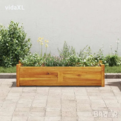 vidaXL Градинска повдигната леха, акациево дърво, 100x30x25 см, снимка 3 - Саксии и кашпи - 56147513