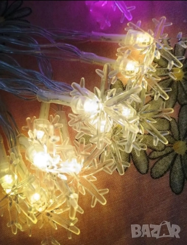 Розови топли снежинки - лампички, снимка 4 - Лампи за стена - 52102648