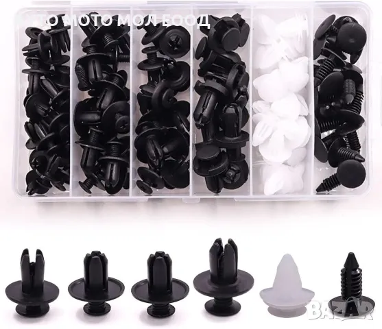 Комплект щипки за автомобил / Универсални - 6 размера 100 броя, снимка 2 - Аксесоари и консумативи - 49970517