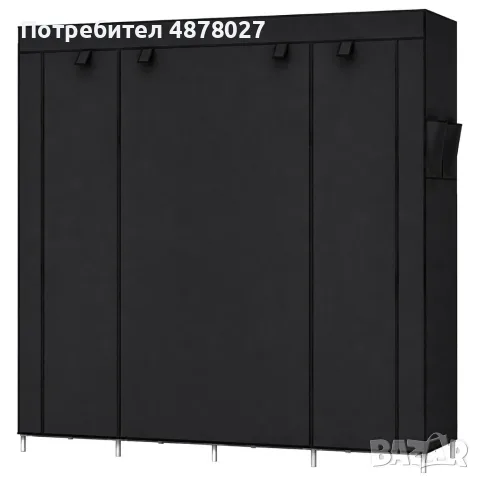 Сгъваем текстилен гардероб XXL 175x45x170cm – просторен, здрав и практичен, снимка 3 - Гардероби - 56090531