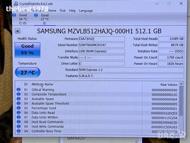 512GB SSD NVMe Samsung 2280 PM981, снимка 3 - Твърди дискове - 41062044