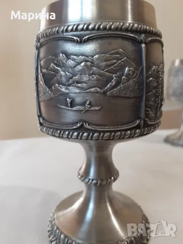 Чаши за вино от калай 140 мл. Antik*Vintage#72, снимка 5 - Антикварни и старинни предмети - 48695918