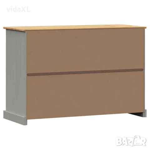 vidaXL Бюфет с чекмеджета VIGO, 113x40x75 см, сив, бор масив, снимка 7 - Бюфети - 56147331