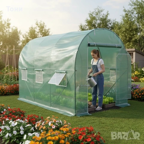 Резервно покривало за оранжерия 3x2x2м – Армирано UV , с цип и прозорци (без рамка), снимка 8 - Други стоки за дома - 53422586