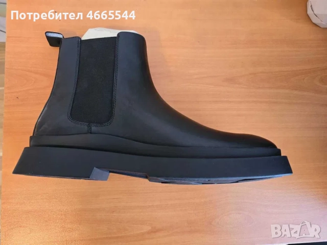 Мъжки черни боти от естествена кожа