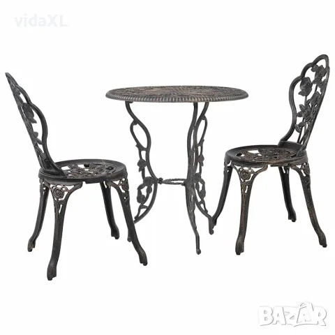 vidaXL Бистро комплект, 3 части, лят алуминий