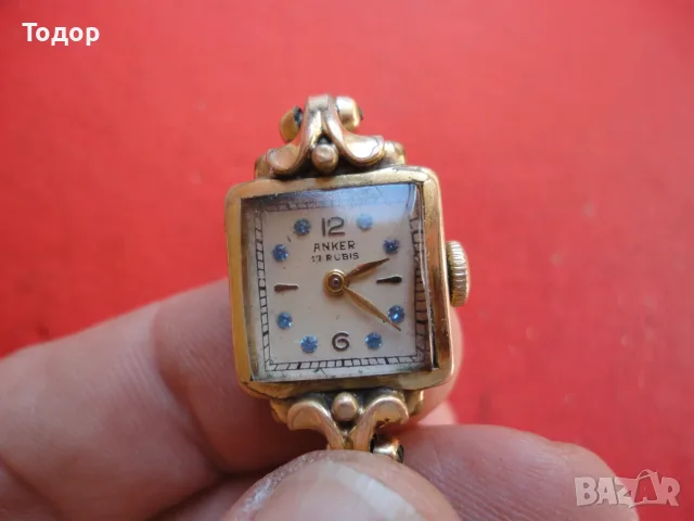 Позлатен дамски часовник Anker 17 Robis  с камъни , снимка 4 - Дамски - 56205188