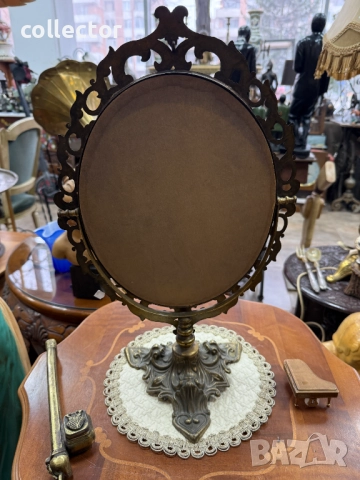 Старо настолно огледало тип БАРОК. №7763, снимка 8 - Антикварни и старинни предмети - 52827432