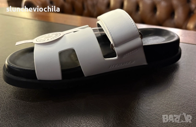 Hermes Chypre Leather Sandals, снимка 3 - Чехли - 51616385