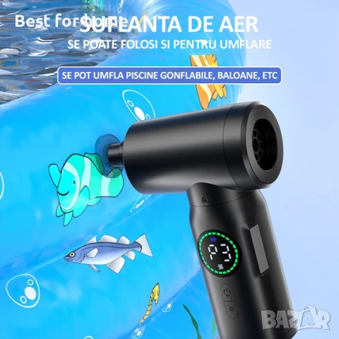 Вентилатор със сгъстен въздух и прахосмукачка 2 в 1, снимка 2 - Друга електроника - 50565452