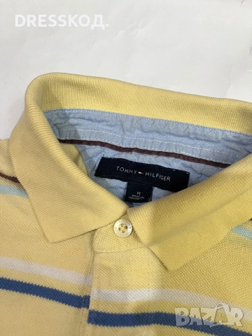 Tommy Hilfiger мъжка тениска с яка, M размер, снимка 3 - Тениски - 52935748