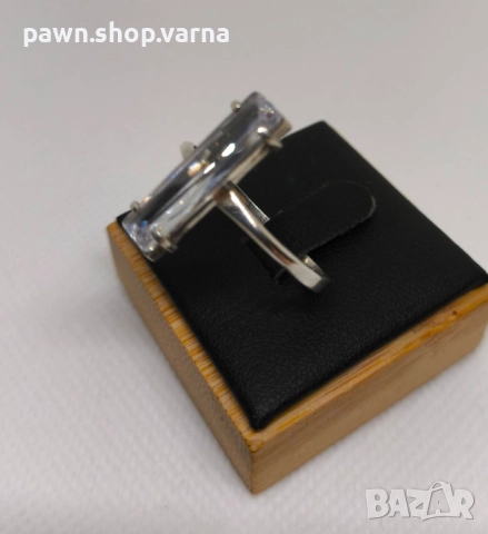 Елегантен сребърен пръстен с камък – 925 проба, снимка 3 - Пръстени - 51859620