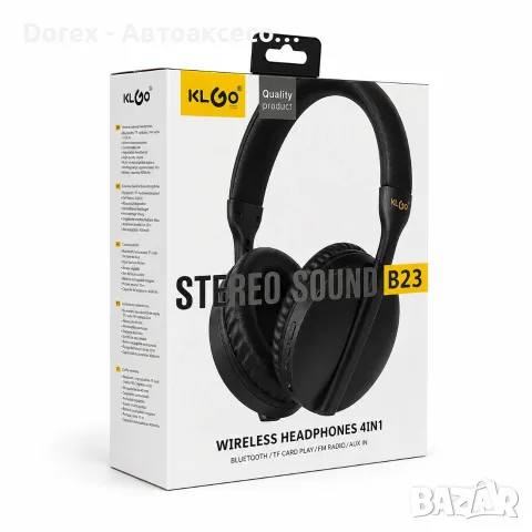 Безжични слушалки KLGO B23 4в1 Bluetooth FM, снимка 5 - Bluetooth слушалки - 55806638