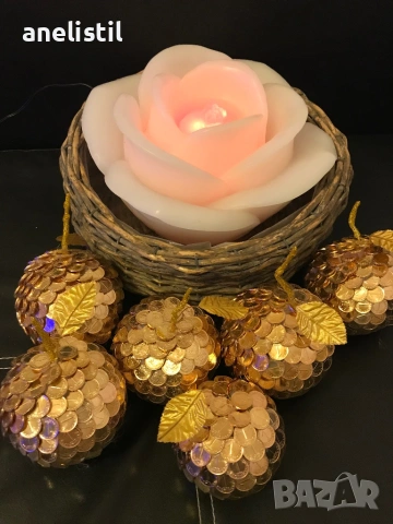 🍎✨ ЛИМИТИРАНА СЕРИЯ – Декоративна златна ябълка от български стотинки ✨🍎, снимка 3 - Декорация за дома - 53219821