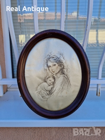 Чудесна италианска авторска картина върху коприна- Джузепе Тарантино 