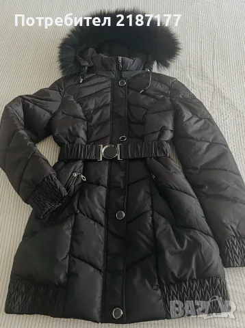 Черно зимно яке с качулка