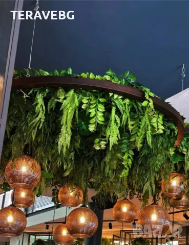 Рингове с LED осветление и висящи изкуствени растения, снимка 2 - Лед осветление - 49106405