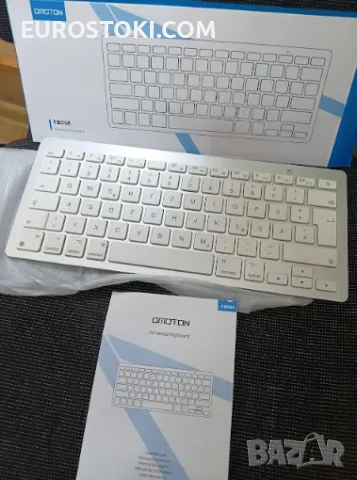 Bluetooth клавиатура OMOTON KB066 за Mac и др., компактна безжична клавиатура, цвят: сребристо/бяло , снимка 7 - Клавиатури и мишки - 56108890