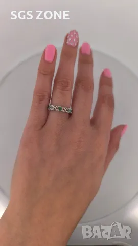 Сребърен Пръстен с Рубин, Сапфир, Изумруд , снимка 6 - Пръстени - 50311199