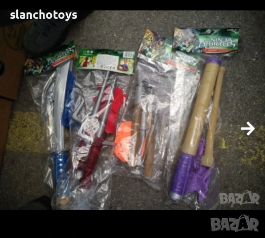 Комплект коруба с оръжия и маска на костенурка нинджа Рафаело, снимка 4 - Играчки за стая - 48071394