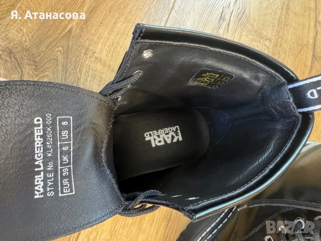 Кожени боти - Karl Lagerfeld - 39 номер, снимка 8 - Дамски боти - 52955255