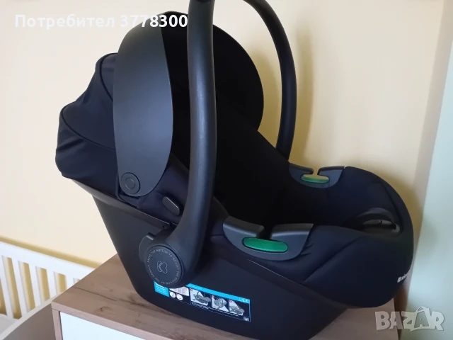 KIKKA BOO Стол за кола-кошница I-PRIME I-SIZE (45-87 cm) BLACK