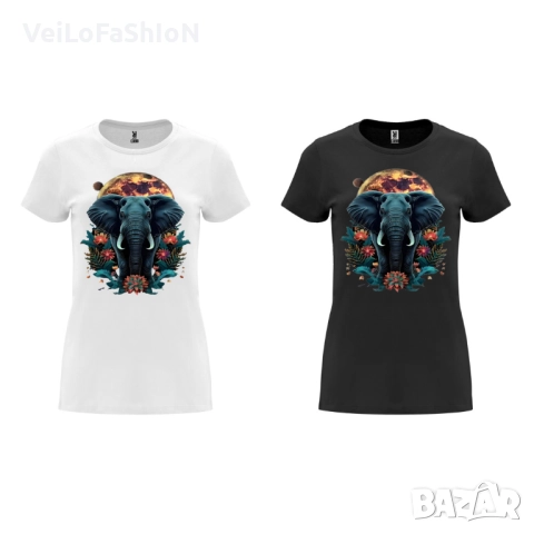 Нова дамска тениска със Слон - Пълнолуние, два цвята
