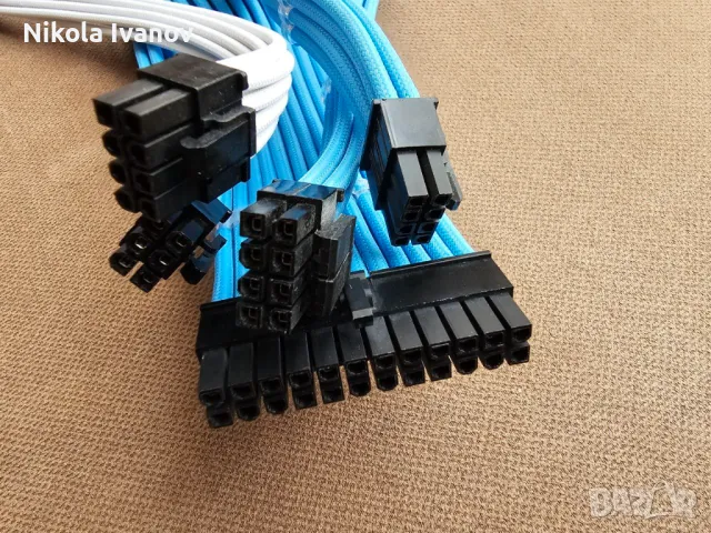 Плетени кабели 24pin | 4+4pin CPU | 2x8pin GPU | 6pin GPU | extension cable for PSU, снимка 5 - Кабели и адаптери - 49344907