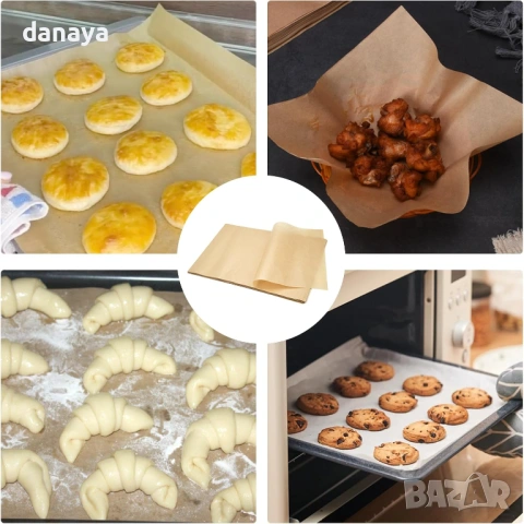 6302 Незалепваща хартия за печене на листове, 50 броя, 2 размера, снимка 2 - Аксесоари за кухня - 53212825