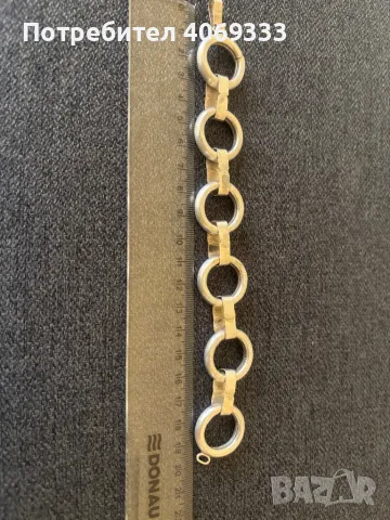 Сребърна дамска гривна 31.77гр , снимка 3 - Гривни - 49909975