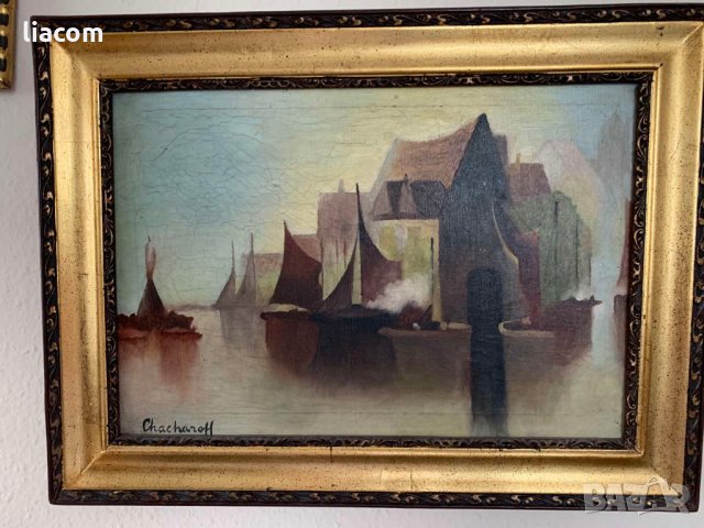 ЧАЧАРОВ МАСЛО - ПЛАТНО преди 1900 г. МНОГО РЯДЪК!!!, снимка 3 - Картини - 33800034