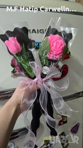 Неувяхващи Лалета и рози от глицеринов сапун 🌷🌷🌷🌹🌹🌹, снимка 4 - Изкуствени цветя - 53750340