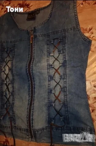 ZOLA Оригинал Нова Дамска Дънкова Риза с Цип М