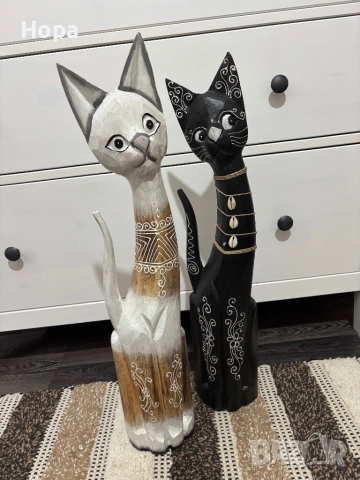 Котки от дърво , снимка 2 - Статуетки - 31400801