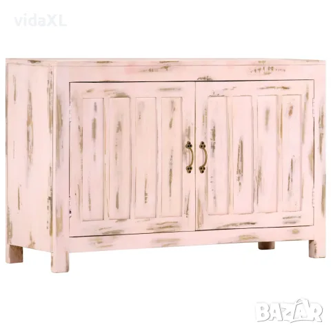 vidaXL Сайдборд, светлорозов, 110x35x70 см, мангово дърво масив