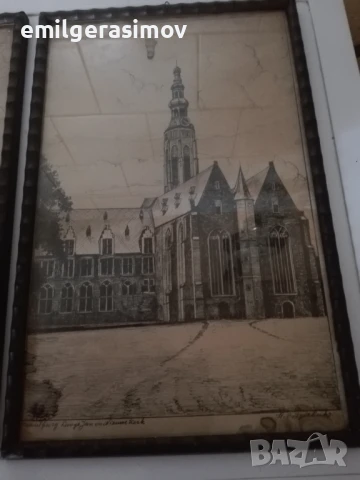 Две картини графика от края на XIX век и две пана., снимка 3 - Картини - 51236662