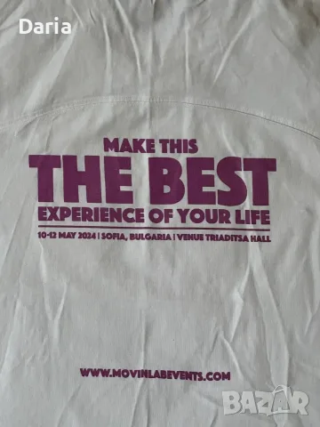 Дамска тениска Bershka в бял цвят Movin Lab Camp 2024, снимка 4 - Тениски - 55875527