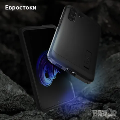 Калъф Spigen Tough Armor, проектиран за Samsung Galaxy S21 FE (2021) – черен, снимка 6 - Калъфи, кейсове - 49785650