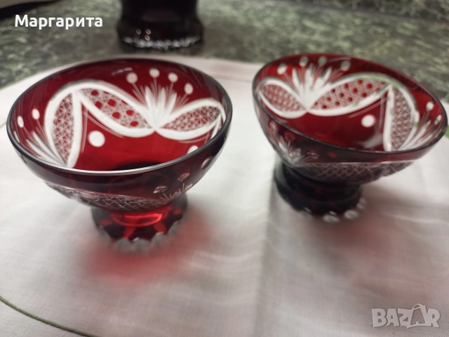 Сервиз червен кристал, снимка 4 - Сервизи - 53565325
