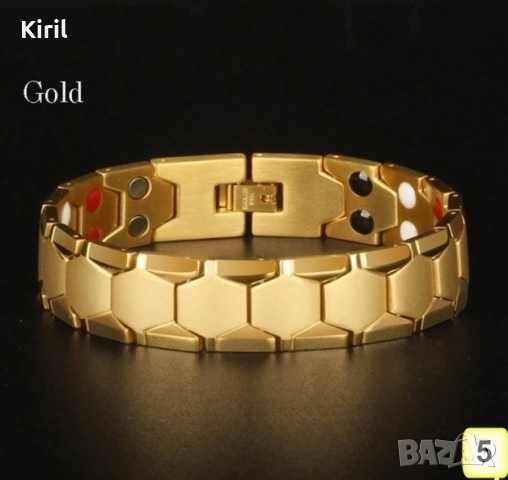 Титаниева магнитна гривна за високо кръвно от неръждаема стомана, снимка 3 - Гривни - 27512253