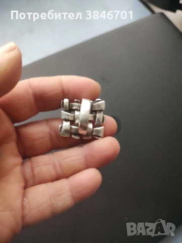 масивен сребърен пръстен , снимка 5 - Пръстени - 53520509