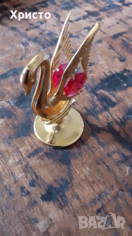 метален декоративен лебед CRAFTOCRAFT със Сваровски Swarovski кристали, снимка 7 - Статуетки - 41084533