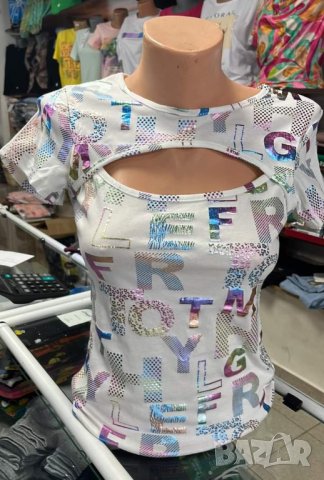 Блузка с холограмни надписи , снимка 7 - Тениски - 41383967