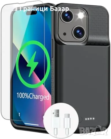 Нов iPhone 15 Pro/16 Pro Кейс с Батерия 8500mAh – Лек, Мощен, Бърз калъф Айфон, снимка 1 - Калъфи, кейсове - 49006203